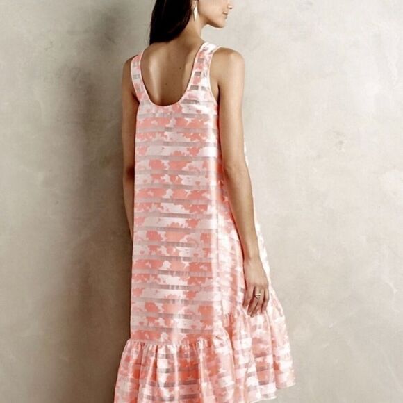 Anthropologie HD in Paris Trikala Dress, Neon Pink Orange Hi-Low, Sleeveless | M - Picture 3 of 11